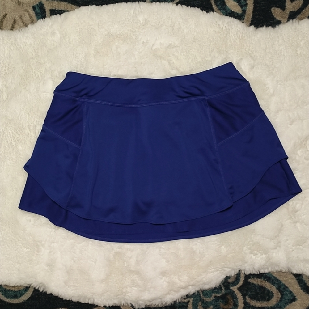 Athleta blue athletic workout running mini skirt small